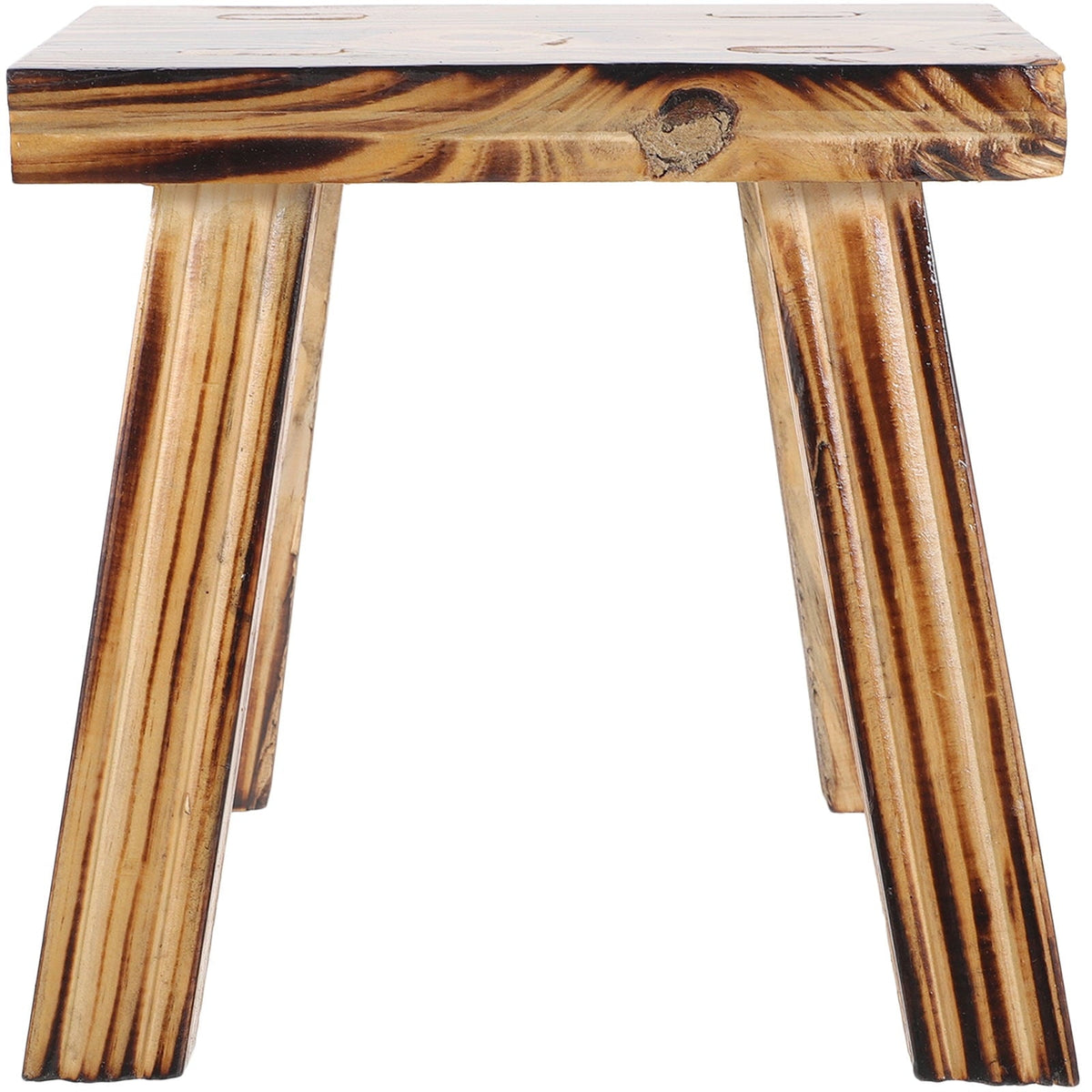 PTOOTP Comfortable Kids Low Stool Light Brown Wood Material Portable and 12.5 Inches High