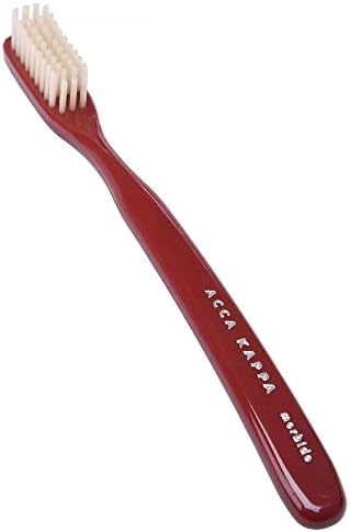 Acca Kappa Vintage Red Toothbrush Medium Nylon Bristles Retro-Style Ergonomic Handle