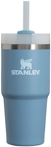 Stanley Quencher H2.0 Tumbler with Handle 14 oz | Screw Off Lid with Included Straw | Leakproof & Car Cupholder Compatible for Travel | Insulated Stainless Steel Cup for Water and More | Indigo
