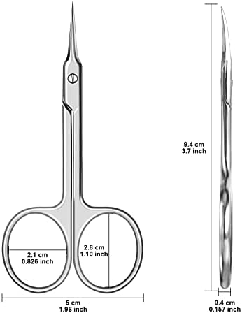CGBE Manicure Scissors, Extra Fine Eyebrow Scissors for Grooming, Curved Blade Nail Scissors Precise Pointed Tip Grooming Kit for Eyebrow, Eyelash, Trim Nail and Dry Skin