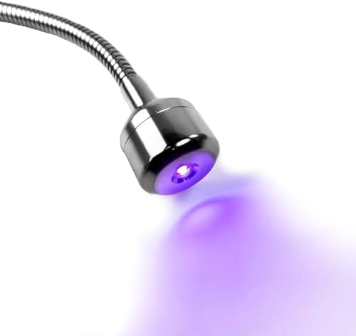 ALLKEM Flash Cure UV Nail Lamp – Gooseneck Gel Nail Light – Cordless Rechargeable LED Curing Lamp for Home & Salon Use – Silver, 3W