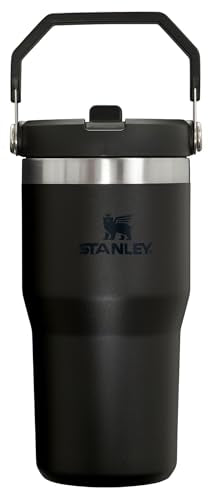 Stanley IceFlow Stainless Steel Tumbler - Vacuum Insulated Water Bottle for Home, Office or Car Reusable Cup with Straw Leak Resistant Flip Cold for 12 Hours or Iced for 2 Days, Black 2.0, 20OZ