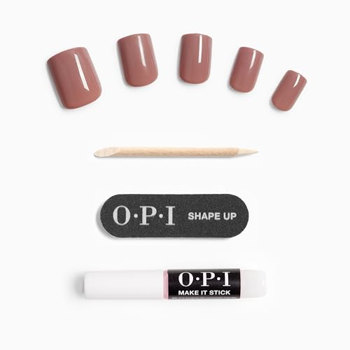 OPI On Point Press On Nails | Short Round Classic & Accent Nail Art Press On Nails | 24 Count With Nail Glue | Instant Press-On Mani | Long Lasting, Reusable, Non-damaging