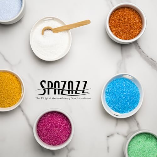 Hot Tub & Spa Bath Salt Aromatherapy Crystals - Spazazz Escape Collection 4 Oz 7-Pack Sampler & Hot Cold Towel - Lavender, Lime Coconut, Green Tea, Vanilla Jasmine, Kiwi Pear, Grapefruit, Pomegranate