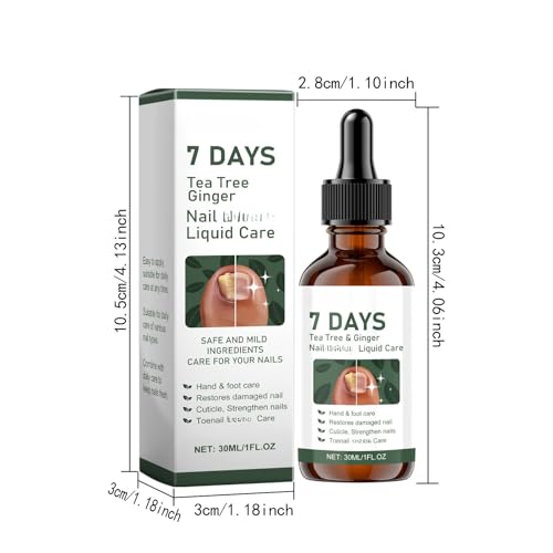 Tea Tree Ginger Nail Treatment, 7 Days Ginger Nail Growth Serum & Cuticle Care Treatment, Repair & Strengthener