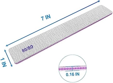 80/80 Grit Nail Files (100 Pcs), Coarse Emery Boards for Acrylic Nails and Gel Nails, Nail File Double Sided 80 Grits Emory Professional Nail Filers Pack