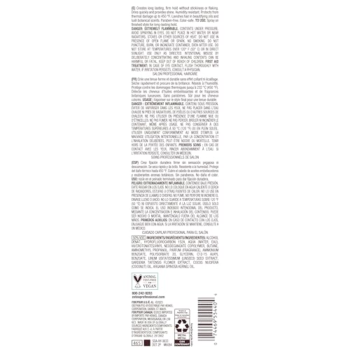 Bain de Terre Infinite Hold Firm Finishing Spray, Lasting Control & Shine, Heat & Humidity Protection with Argan & Monoi Oils, Paraben-Free, Color-Safe, Vegan, 9.1 Fl Oz