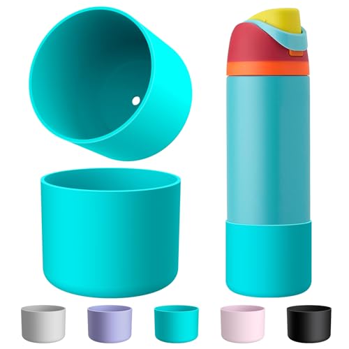 Comheral 2PCS Silicone Water Bottle Boot for Owala 24oz, Anti-Slip Protective Sleeve Bottom Bumper for FreeSip, Twist, and Flip Stainless Steel Bottles, Dishwasher Safe and BPA Free(Blue)