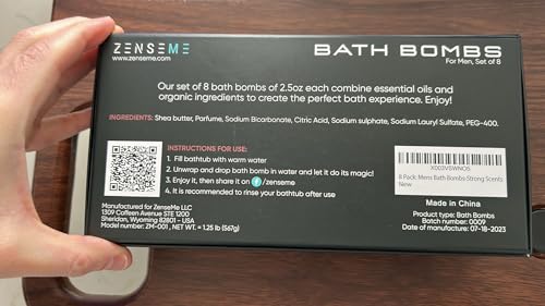 Bath Bombs for Men, Gift Set of 18 Scented Organic Handmade Bath Bombs of 2.5 oz with Natural Essential Oils. Perfect for Boyfriend, Husband, Father or Friend, by ZenseMe
