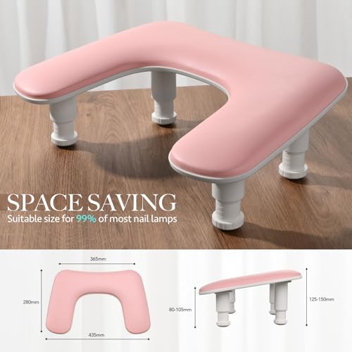 GAOY Nail Arm Rest for Nails Tech, Nail Hand Rest for Manicure at Home, Salon Nail Rest Stand for Clients, Pink