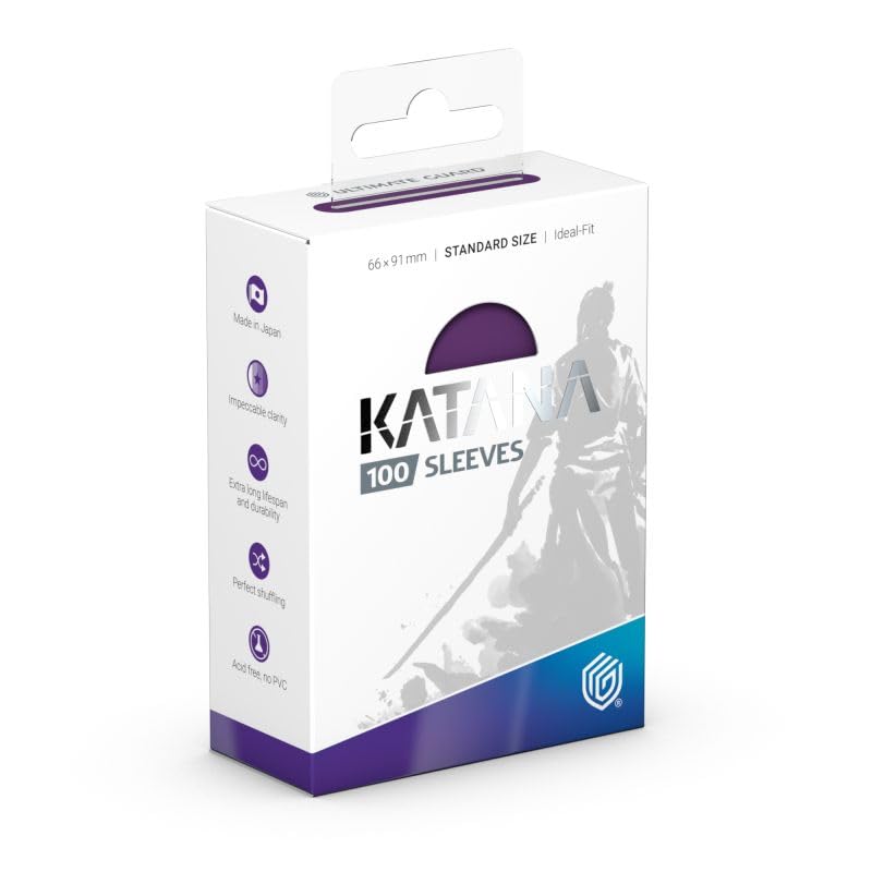 Ultimate Guard Katana Card Sleeves, 100 Standard Size TCG Sleeves, 66 x 91mm, Iris Bloom Back, Tournament Sleeves, No PVC & Acid-Free, High Clarity