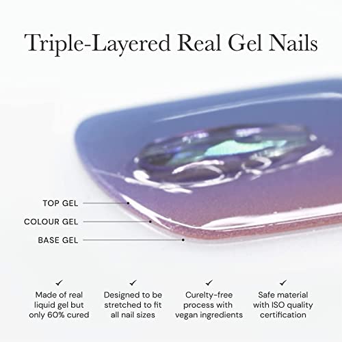 ohora Semi Cured Gel Nail Strips (N Cream Beige) - Nude, Solid, Works with Any UV/LED Lamps, Salon-Quality, Long Lasting, Easy to Apply & Remove - Includes 2 Prep Pads, Nail File & Wooden Stick