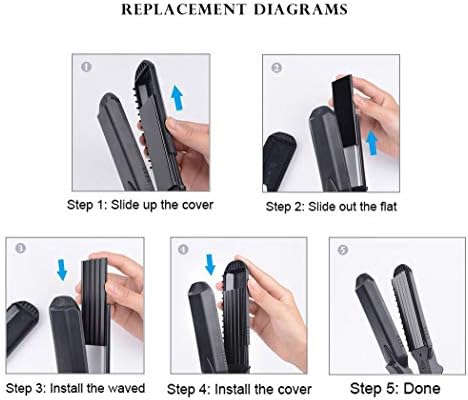 Pulla Hair Straightener and Crimper - 4 in 1 Tourmaline Ceramic Flat and Curling Iron for Hair Styling with Adjustable Temperature - Salon High Heat 320°F - 430°F for All Hair Types