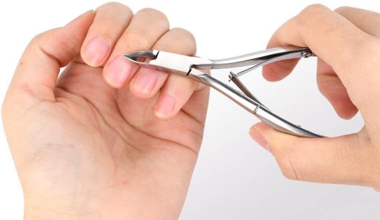 Rikans Professional Cuticle Clippers for Nails – Razor Sharp Cuticle Trimmer Tool – Durable Stainless Steel Cuticle Clippers for Adults – Ergonomic Non-Slip Handle for Fingernails & Toenails (Silver)