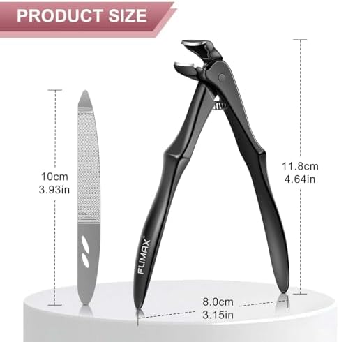 Ergonomic Nail Clippers for Men, Long Handled Toenail Clippers for Thick Toenails, Large Toe Nail Clippers for Thick Nails for Seniors Men Women, Heavy Duty Sharp Fingernail Clipper, Black
