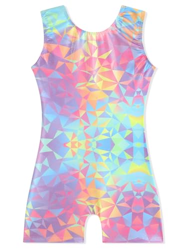 EQSJIU Dance Leotards For Toddler Girls Rainbow Lumpy Girls Gymnastics Unitard 5-6 Years