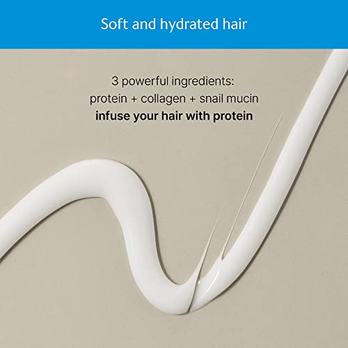 LA'DOR Keratin Power Glue Leave-In Conditioner Protein Hair Treatment Mask Heat Protectant Gloss Shine Snail Mucin Detangler Serum for Dry Damaged Curly Color Treated Bleached Hair 5.3 Oz LADOR Korean