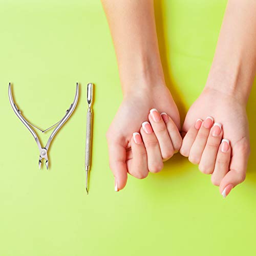 8 Pieces Cuticle Trimmer Stainless Steel Cuticle Nippers Pointed Blade Dead Skin Cutter Clipper Remover Scissors Manicure Tools for Fingernails and Toenails(Silver)
