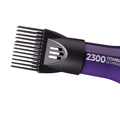 RED by Kiss Titanium 2300 Detangler Dryer 4X Faster Straightening 3 Bonus Titanium Detangler Pik Included (Hair Dryer)