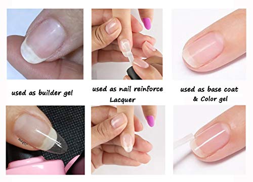 AIMEILI Builder Base Clear Sheer Color Gel, Hema Free, Cruelty Free, Vegan, No Need Slip Solution, Soak Off Gel Nail Polish 6pcs X 10ml - Kit Set 36