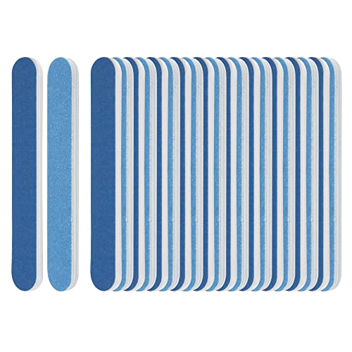 ForPro Professional Collection Mini Foam Board, Double-Sided Nail File, 220/320 Grit, 3.5” L x .5” W, Blue, 50-Count