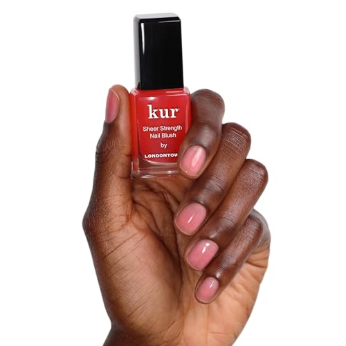 LONDONTOWN Sheer Strength Nail Blush - 2-in-1 Tinted Nail Hardener Strengthening Treatment With Jelly Finish, Poppy, 0.40fl oz