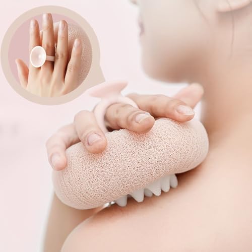 Super Soft Sunflower Suction Cup Bath Ball, 2025 Upgraded 2-in-1 Sunflower Bath Ball, Exfoliating Shower Sponge Cleaning Brush with Suction Cup Shower Sponges for Women Men (Apricot+Green)