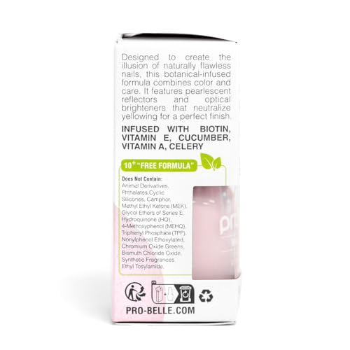 Probelle Illuminating Nail Concealer, Sheer Long Lasting Brightening Nail Polish for yellowing discolored nails, perfect finish for damaged nails with imperfections, Vegan, Gluten Free, Lilac Glow