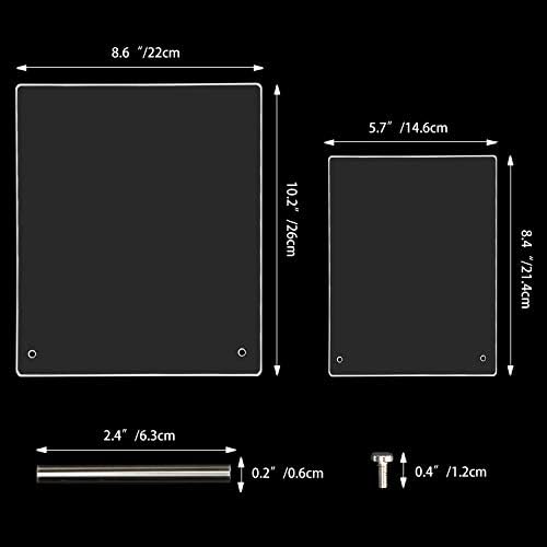 Noverlife 2PCS Transparent Nail Art Display Board, Acrylic False Nail Tips Sample Display, Display Polish Board for Nail Art Design, Professional Salon Nail Color Nail Practice Board - Large & Small