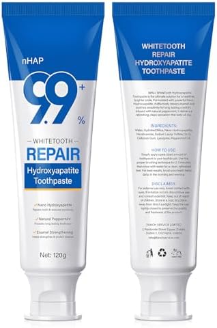 2Pack Hydroxyapatite Toothpaste, Fluoride Free Nano Hydroxyapatite Toothpaste, Help for Strengthening Enamel, Gentle Mint