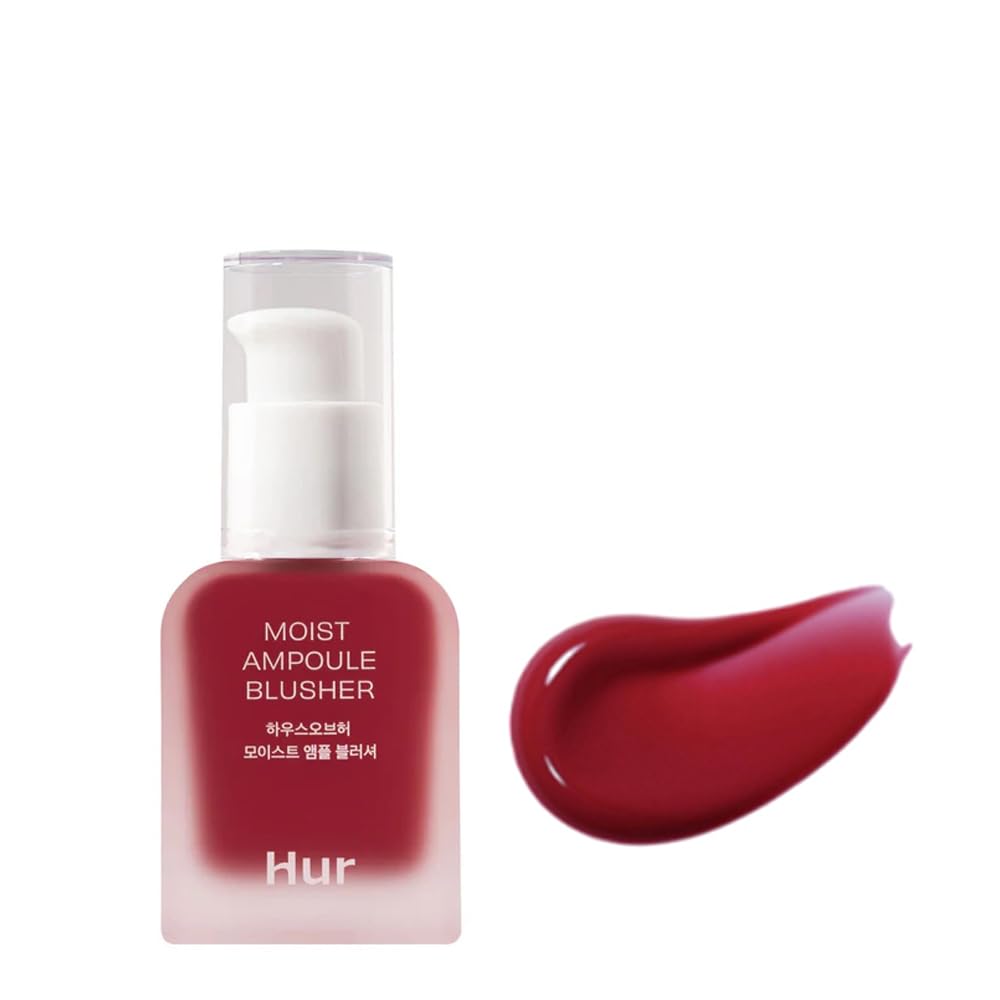 House of Hur Moist Ampoule Blusher, Buildable Water-based Formula, Infused with over 50% moisture essence, no tackiness, long-lasting moisture, weightless feel (09 Ruby Red, 20ml)