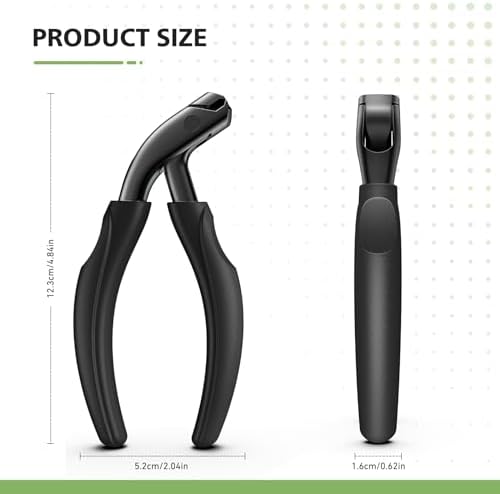 BALUCA Curved Head Toenail Clippers for Seniors for Thick Toenails, Long Handle Toe Nail Clippers with Catcher, German Stainless Steel Angled Nail Clippers with Silicone-Grip - Black