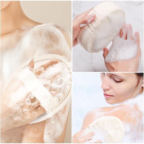 Natural Loofah Sponge Exfoliating Body Scrubber, Organic Biodegradable Eco-Friendly Bath Luffa Sponges for All Skin Types, Men Women Gift (1 Thick + 2 Thin)