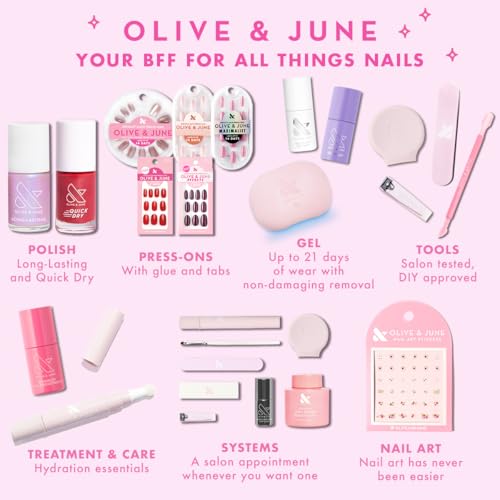 Olive & June Advanced Nail Strengthener | Powerful Treatment for Stronger, Longer Nails | Helps Prevent Chipping & Breaking | Can Be Worn Alone or Under Polish | Vegan & Cruelty-Free | 0.45 fl oz