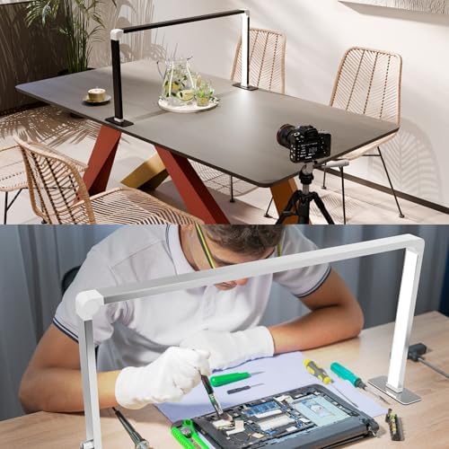 Nail Tech Lamp for Desk,32" 48W Professionals Led Light, Desk Lamp for Lash Eyelash Extension,Color Temperature 2700K-6000K, Makeup lamp,Salon&Home(Silver)
