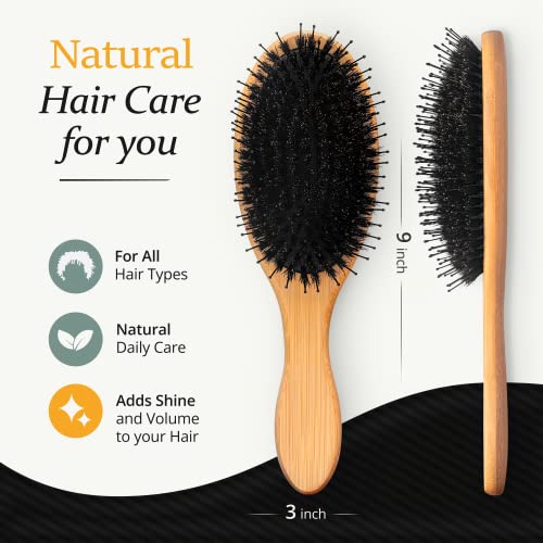 Belula Men's Hair Grooming Set: Boar Bristle Brush, Nylon Pin Brush, Wooden Comb, and Travel Bag for Styling