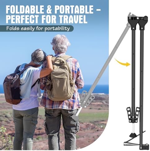 Foldable Extended Long Handle Toenail Clippers with Magnifier-4mm Wide Jaw & Ergonomic Design for Seniors, Arthritis& Limited Mobility | Heavy-Duty, No-Bend Trimming, Tool-Free Foldable (24" Black)