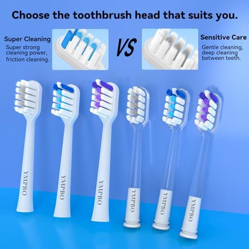 Toothbrush Heads Compatible with Laifen Electric Toothbrush, Replacement Brush Head Refill, Transparent-Clean, 10 Pack