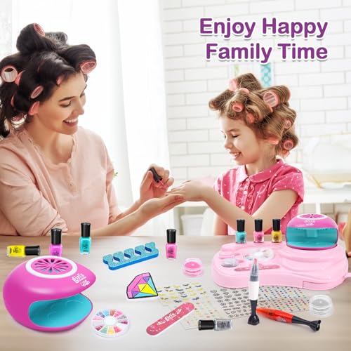 Kids Nail Polish Set for Girls - Girls Toys 8-10 - Nail Art Kit for Kids Ages 7-12, Non toxic Nail Polish Kids Nail Kit Girl Stuff for Spa Manicures, Idea Birthday Gift for Girls 8 9 10 12