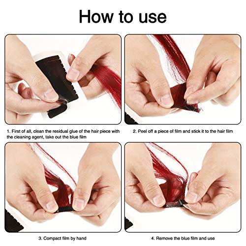 Blulu 360 Pcs Hair Extension Tape Tabs Bulk Double Sided Strong Adhesive Hair Tape in Extension Replacement Wig Strip Waterproof Beauty Tool for Lace Wigs Toupee Hairpiece Supplies(Black)