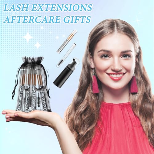 Zhehao 80 Pcs Lash Shampoo Bottle Brushes Kit 20 Foam Pump Dispensers 20 Lash Shampoo Brushes 20 Eyelash Aftercare Bag 20 Cleaning Pipes, Eyelash Extension Supplies(Black)