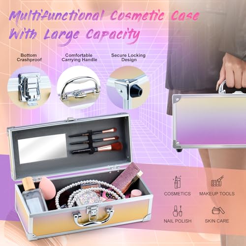 Color Nymph Girls Makeup Kit for Teen | Full Starter Cosmetics Makeup Set With Train Case | Included 32 Colors Eyeshadow, Bronzer, Contour Powder, Blush, Highlighter, Lip Gloss (Pink)