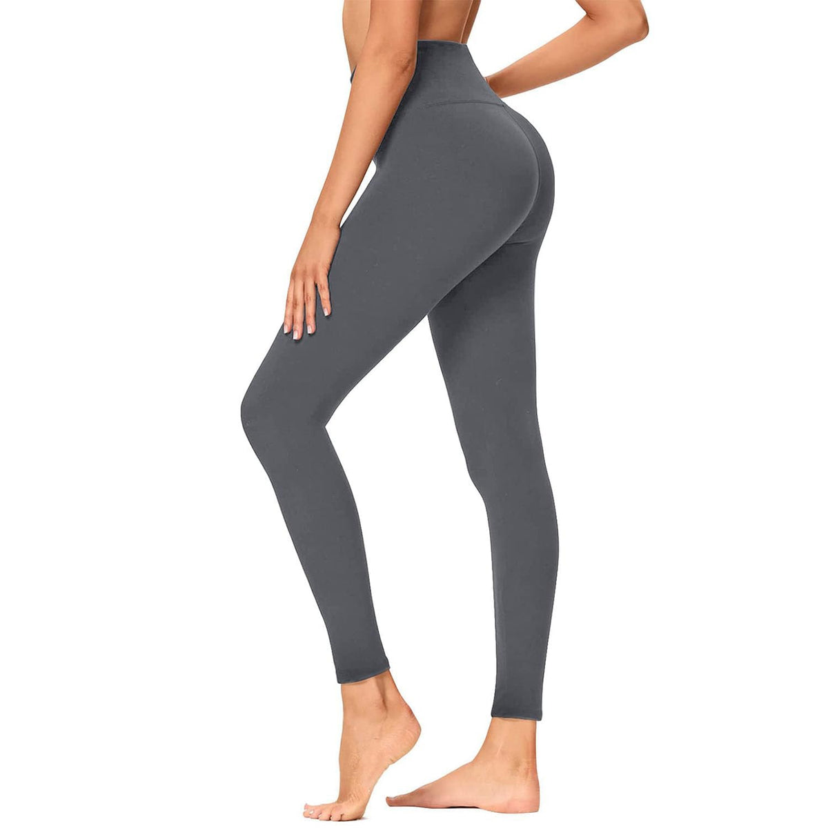 GAYHAY High Waisted Leggings for Women - Soft Opaque Slim Tummy Control Printed Pants for Running Cycling Yoga A-Gray