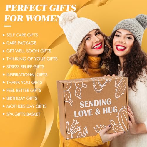 Self Care Gifts for Women Get Well Soon Gifts Care Package, Thinking of You Gift for Women Relaxing Spa Feel Better Gift, Mental Health Stress Relief Box Mothers Day Ideas for Mom Her Sister Friends