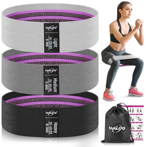 WALITO Resistance Bands for Legs and Butt, Fabric Exercise Loop Bands Yoga, Pilates, Rehab, Fitness and Home Workout, Strength Bands for Booty