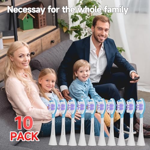 Electric Toothbrush Heads for Philips Sonicare Replacement Heads, 10 Pack Adults Kids 7+ Sonicare Toothbrush Replacement Brush Heads Philips Sonicare Sensitive Replacement Heads C2 C3 G2 G3 A3, White