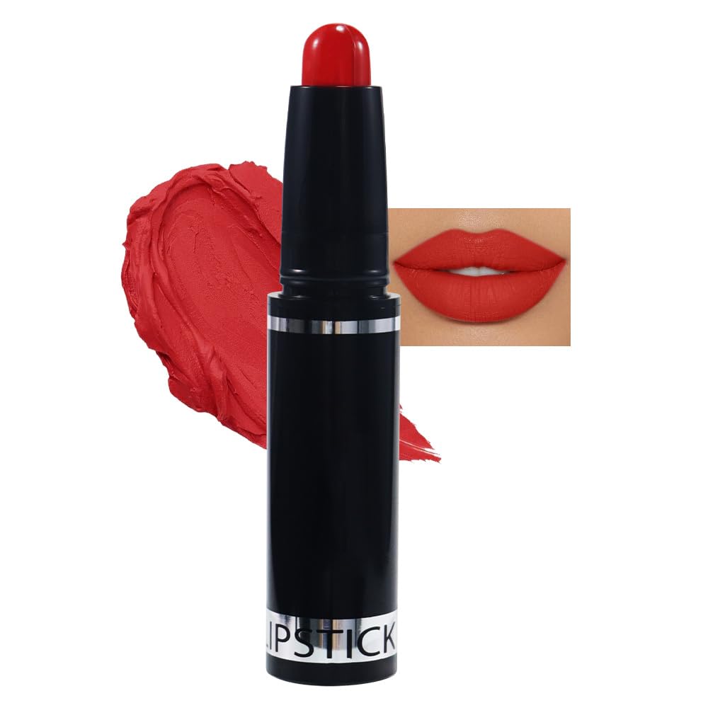 Bright Red Matte Lipstick Crayon Pencil Set,Velvet Lip Stick for Women 24 Hour Long Lasting Waterproof Lip Liner,Magic Lipstick 24 Hours Original Lip Liner Makeup Stain Long Lasting Waterproof