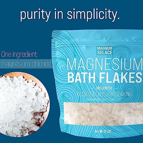 Magnesium Flakes for Bath 10 LBS, Plus Nighttime Magnesium Cream - Inside The Bag, Lavender