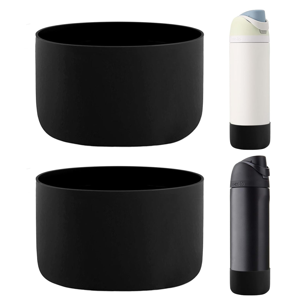 HEYSKAY 2PCS Silicone Boot for Owala Flask Water Bottle 24oz Anti-Slip Protective Sleeve for Owala Twist,FreeSip and Flip Stainless Steel Water Bottle BPA-Free Boot Bottom Base