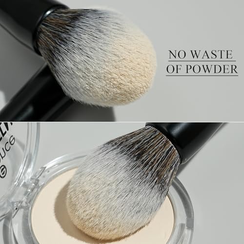 BEILI Makeup Brushes 12 Pieces 18 In 12 Double-Sided Contour Foundation Highlight Blush Brush Eyeshadow Eyeliner Concealer Brush Black and White Suitable for Travel, Gifts, Makeup Lovers